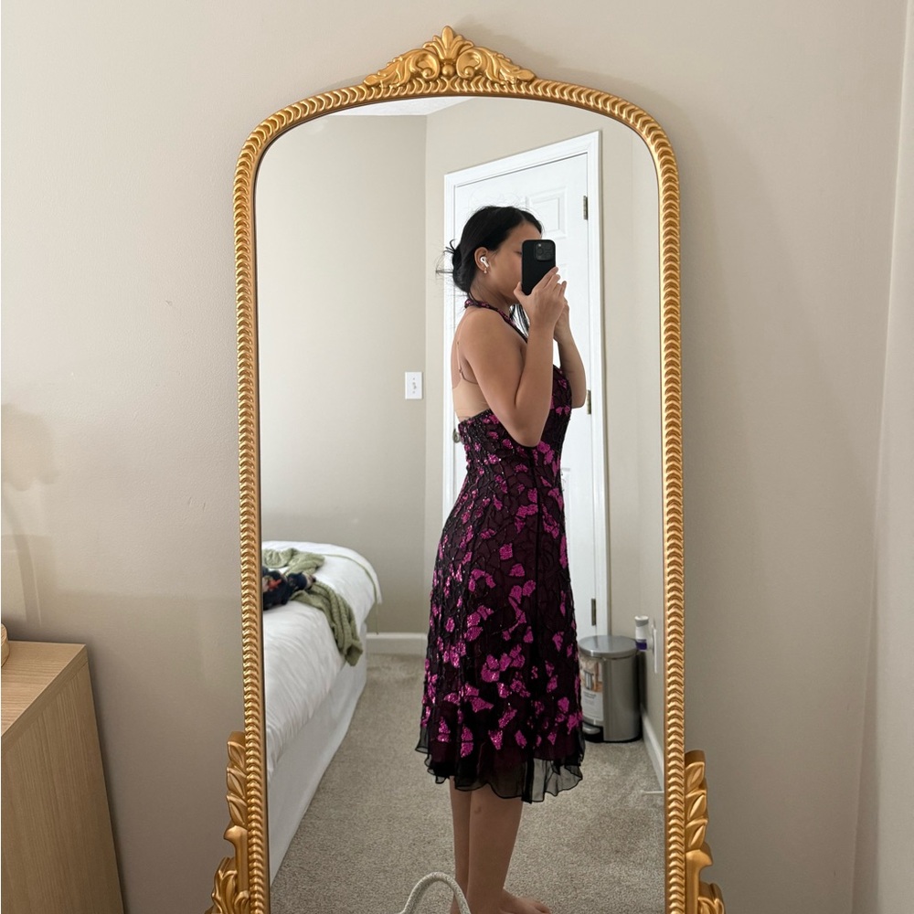 Black and Pink Floral Dress